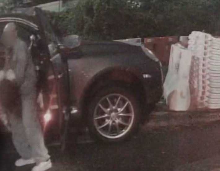 光頭漢強行扯女伴出車廂。fb香港馬路炸彈資料庫影片截圖