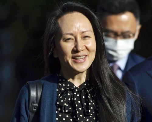 中國電信商華為副董事長孟晚舟獲釋，隨即乘中國政府包機返國。AP圖片