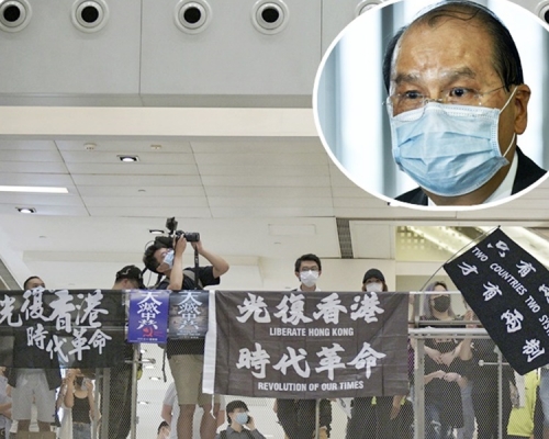 張建宗(小圖)指社會治安若仍受非法集會、示威及暴力威脅,經濟復原將難上加難。資料圖片