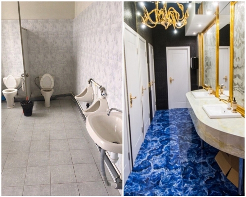 兩個廁所形成強烈對比。Lex Looter fb圖片