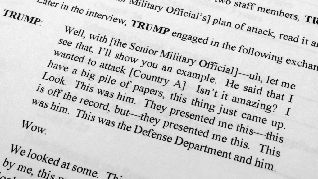 對話錄音謄本顯示特朗普炫耀屬於軍事機密的攻擊別國計劃。 美聯社