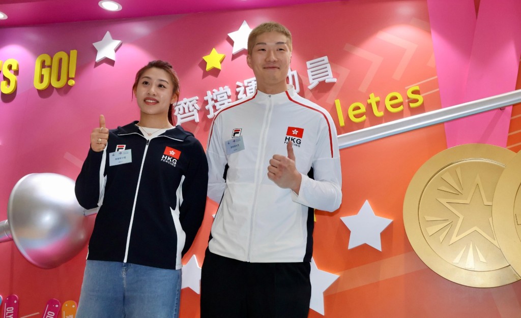 張家朗及佘繕妡出席香港世錦賽記者會。徐嘉華攝 張家朗及佘繕妡出席香港世錦賽記者會。徐嘉華攝