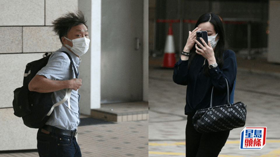 被告陳俊健(左)及霍琬其。陳浩元攝