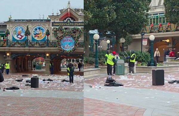 巴黎迪士尼清潔人員罷工，導致滿地垃圾。X@LisaCorpus1993