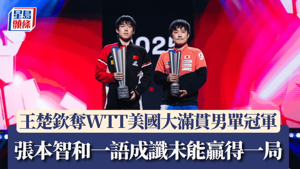 WTT美國大滿貫|王楚欽4:0大勝張本智和 一語成讖未能贏得一局。WTT圖片