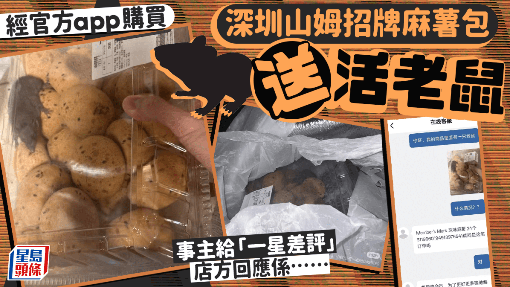 有消費者聲稱在深圳山姆買入的麻薯內有活老鼠。小紅書
