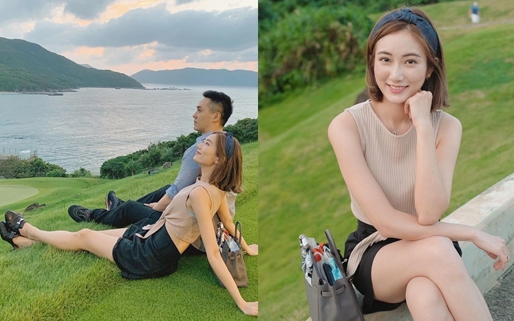 蔡嘉欣與男友拍拖,大騷修長美腿。