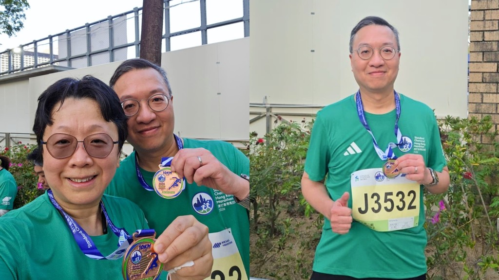 渣打馬拉松2026｜林定國偕妻跑10K 稱跑者不相識但互相打氣：這也應是我們的香港精神