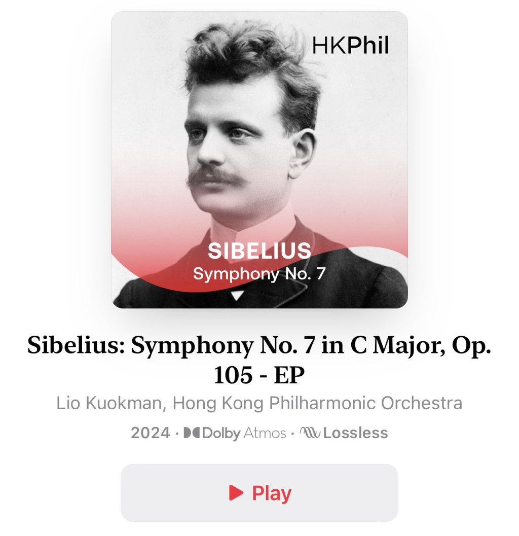 廖國敏指揮的另一曲目《Sibelius: Symphony No. 7 in C Major, Op.105-EP》。