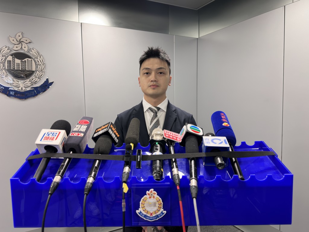 警方港島總區反三合會行動組高級督察馮伯健。 警方港島總區反三合會行動組高級督察馮伯健。