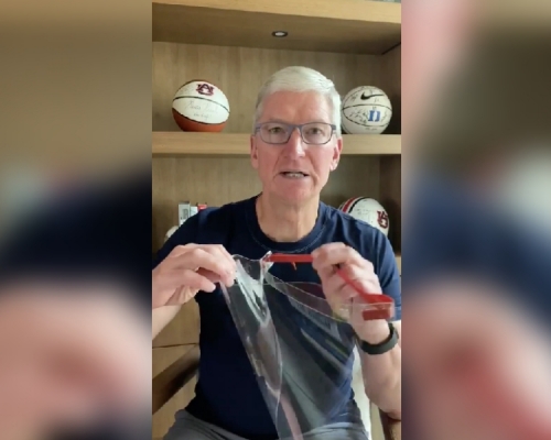 蘋果宣布生產醫用防護面罩，預計每周供應百萬個助防疫。(網圖)