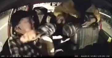 司机夺刀后随即持刀还击。网上影片截图