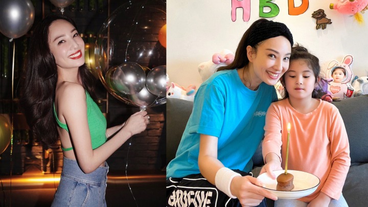 今年梁浸浸已经7岁，越来越似妈妈郑希怡。