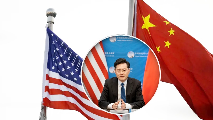秦剛中美關係要堅持相互尊重合作共贏原則。新華社/資料圖片