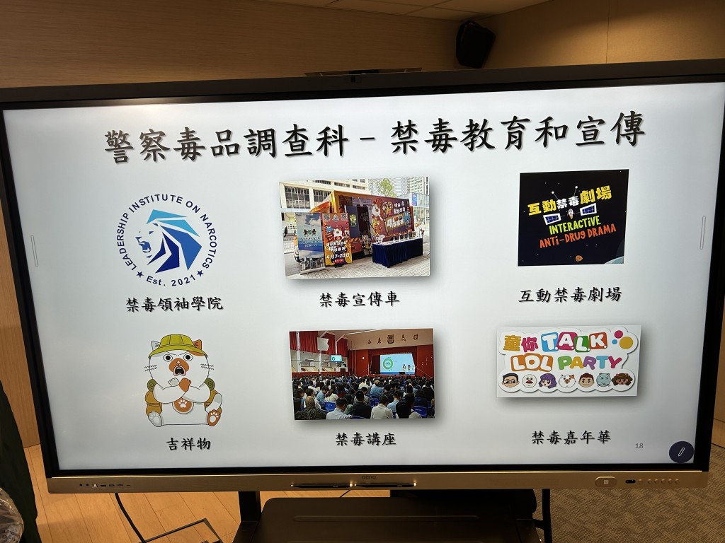 海關及警方透過不同宣傳教育打擊毒品。 海關及警方透過不同宣傳教育打擊毒品。