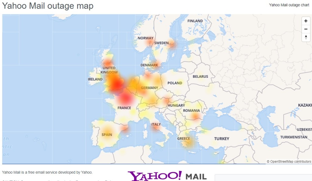 雅虎用戶無法登入電郵。網上圖片