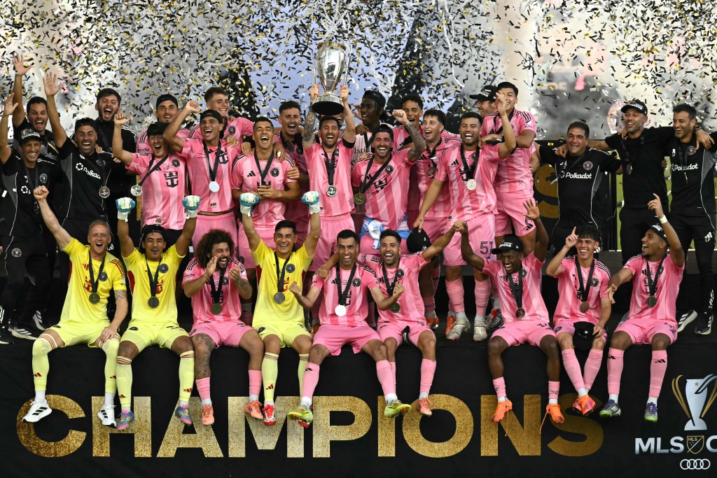 國際邁亞密贏得隊史首個美職聯總冠軍。法新社 國際邁亞密贏得隊史首個美職聯總冠軍。法新社