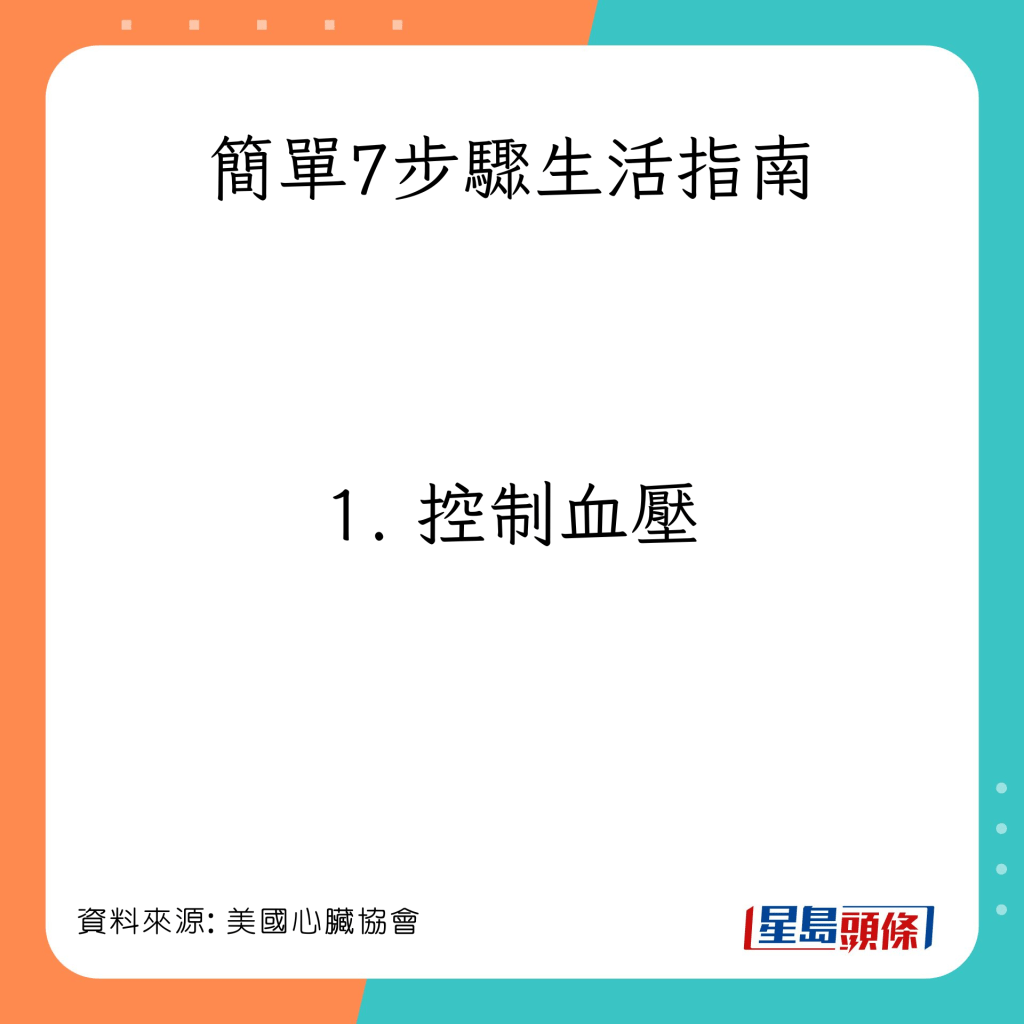 简单7步骤生活指南：控制血压