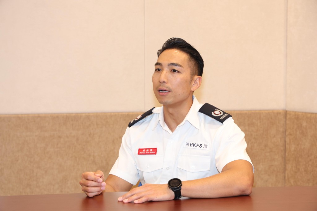 署理消防區長(支援課)黃偉權。 署理消防區長(支援課)黃偉權。