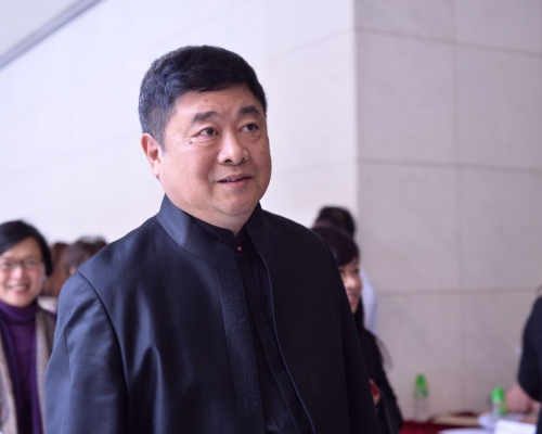 单霁翔于讲座后会见传媒。