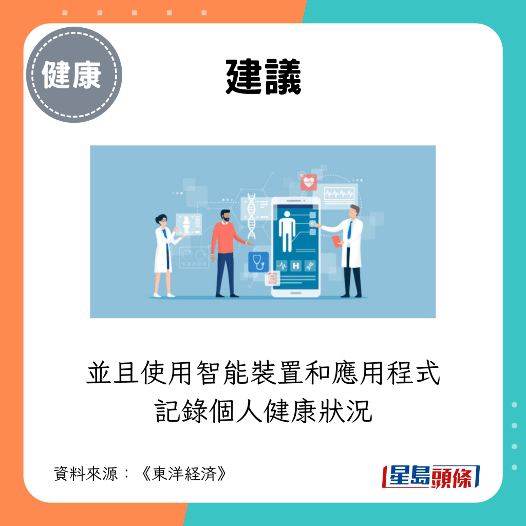 并且使用智能装置和应用程式记录个人健康状况