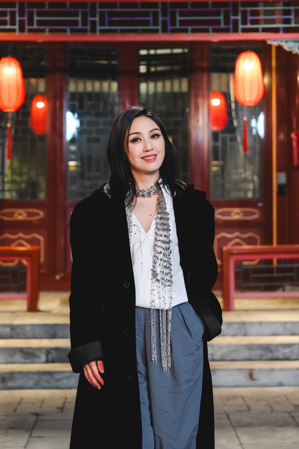 千嬅在农历年放假陪家人度新春。