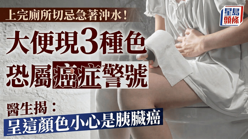 上完厕所切忌急著冲水！医生揭大便现3种色恐属癌症警号 呈这颜色小心是胰脏癌