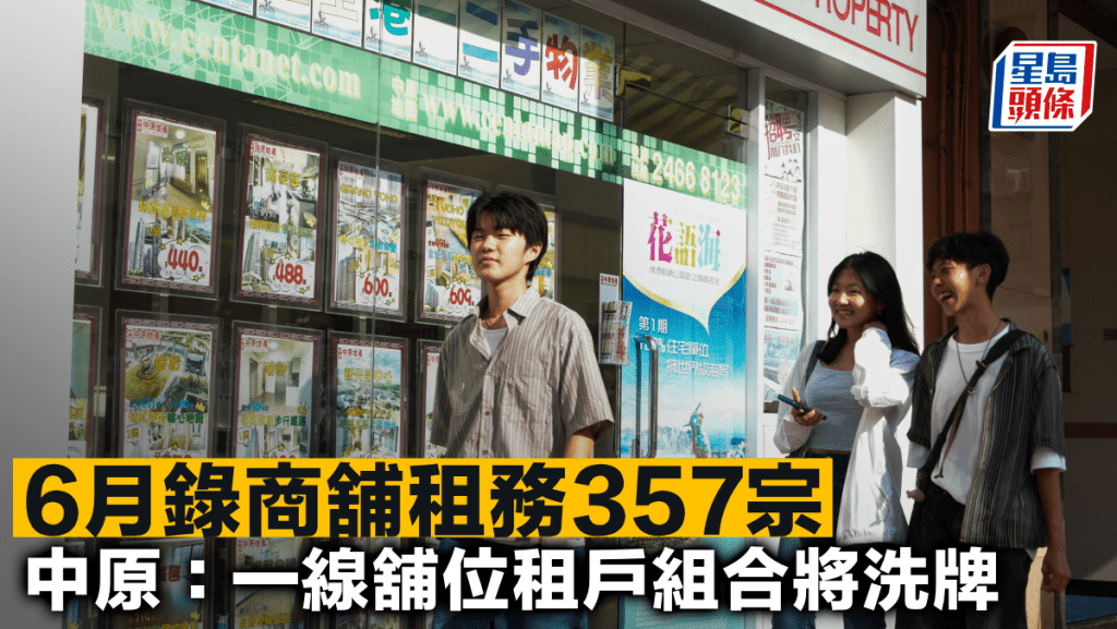 6月錄商舖租務357宗 中原:一線舖位租戶組合將洗牌