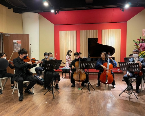 香港國際音樂學院今在北角學校舉辦音樂晚會。(徐曉伊攝)