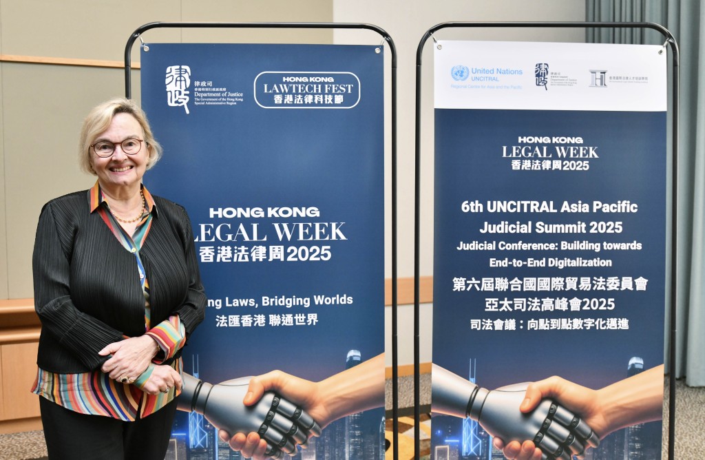 聯合國國際貿易法委員會秘書長Anna Joubin-Bret。盧江球攝 聯合國國際貿易法委員會秘書長Anna Joubin-Bret。盧江球攝