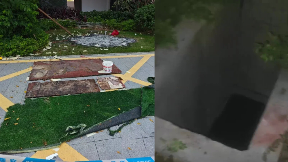 廣州屋苑奪命深井！34歲女業主撿抹布墮亡，井口僅蓋木板假草皮。