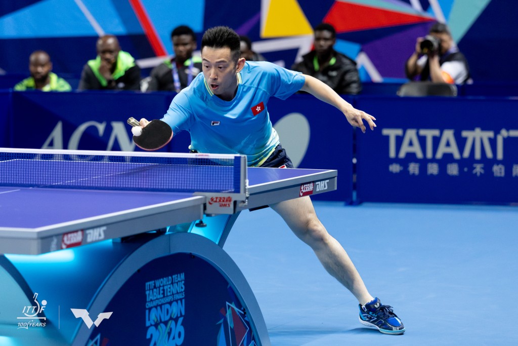 港队老将黄镇廷。ITTF图片