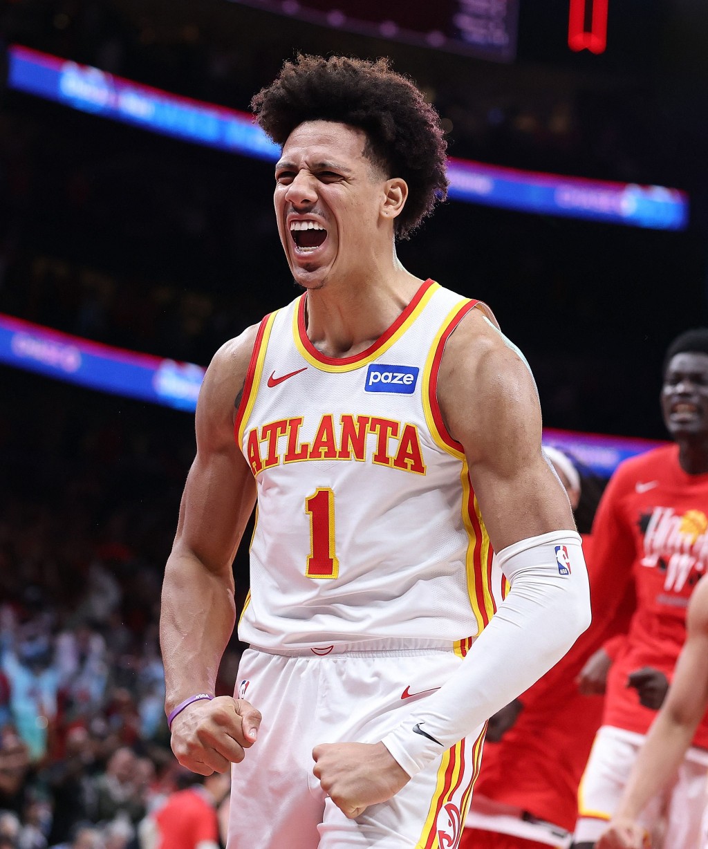 「新鷹王」謝倫莊遜今仗得到全隊最高24分，外加10個籃板和8次助攻。AFP