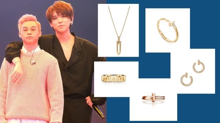On Keung To：18K gold Tiffany Hardwear Link Pendant/$25,000、18K Gold Tiffany T T1 earrings with diamonds/$70,000、18K Gold T1 Bangle/$55,000、T1 Ring in Rose Gold with diamonds/$16,200、18K gold T True ring/$23,000。 