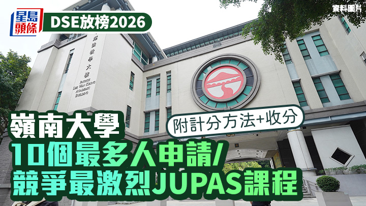 DSE放榜2026︱嶺南大學LU 10個最多人申請/競爭最激烈JUPAS課程 附計分方法+收分