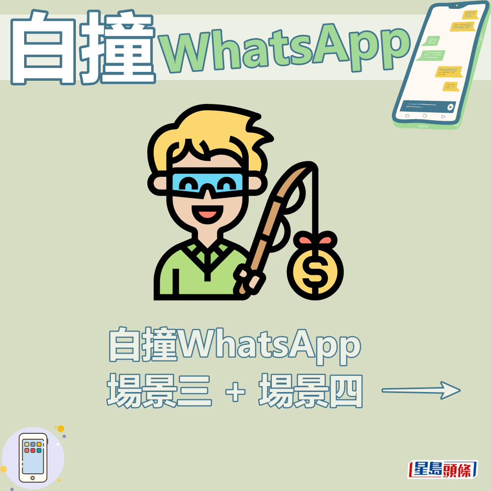 白撞WhatsApp场景三＋场景四。