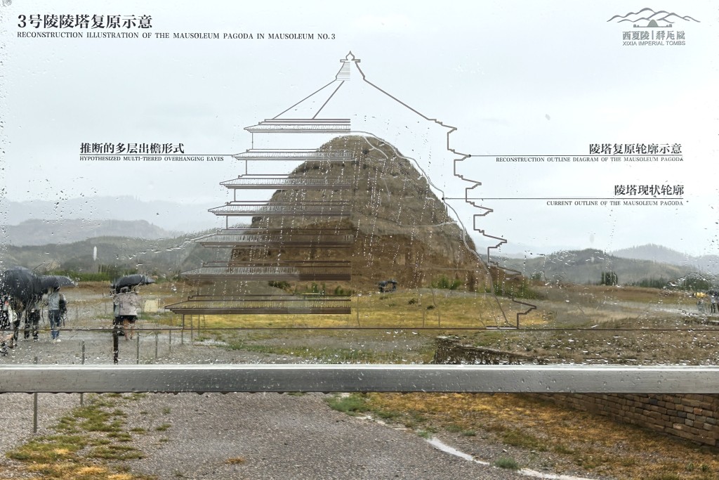 「西夏陵」佔地40平方公里，有9座帝陵、271處陪葬墓。新華社