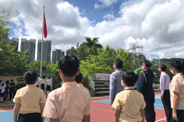 培僑書院今早舉辦「七一慶回歸暨升旗隊訓練同樂日」。