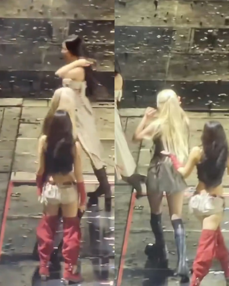 有指Rosé經常跳錯舞步走錯位,例如有次輪到Jennie上前唱跳時,Rosé未有及時讓(左),令Jennie攤開雙手、表現無奈(右)。 有指Rosé經常跳錯舞步走錯位,例如有次輪到Jennie上前唱跳時,Rosé未有及時讓(左),令Jennie攤開雙手、表現無奈(右)。