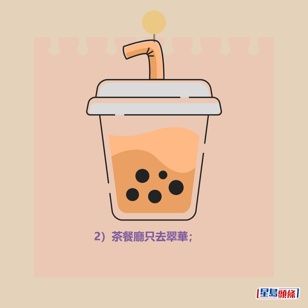 2)茶餐廳只去翠華; 2)茶餐廳只去翠華;