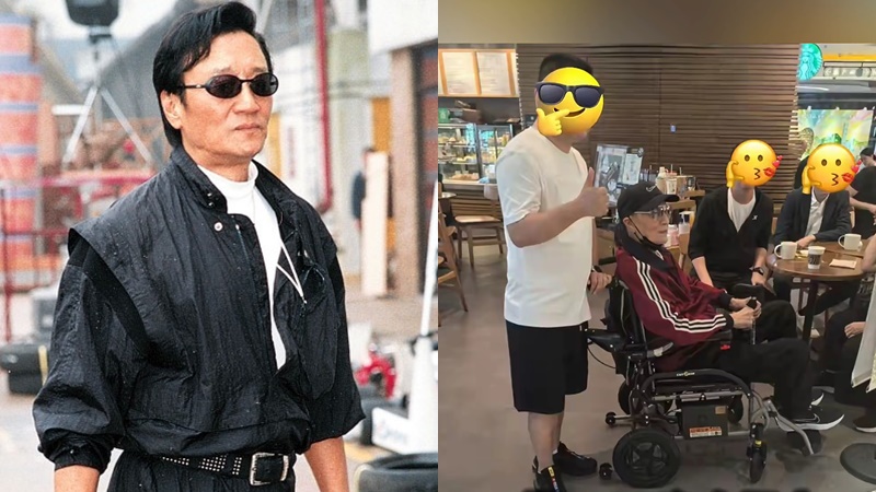 謝賢激罕現身太平山頂  89歲坐輪椅消瘦冇牙紮馬尾仍然型仔  親民零架子顯巨星風範