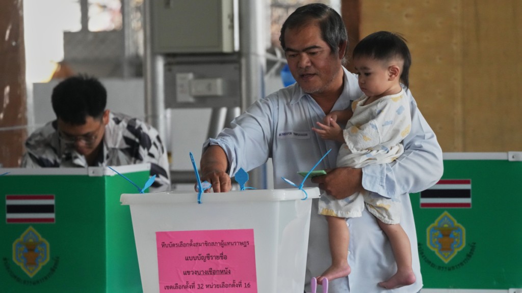 泰國國會下議院選舉今日舉行。美聯社