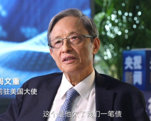 周文重接受央视节目访问。央视截图