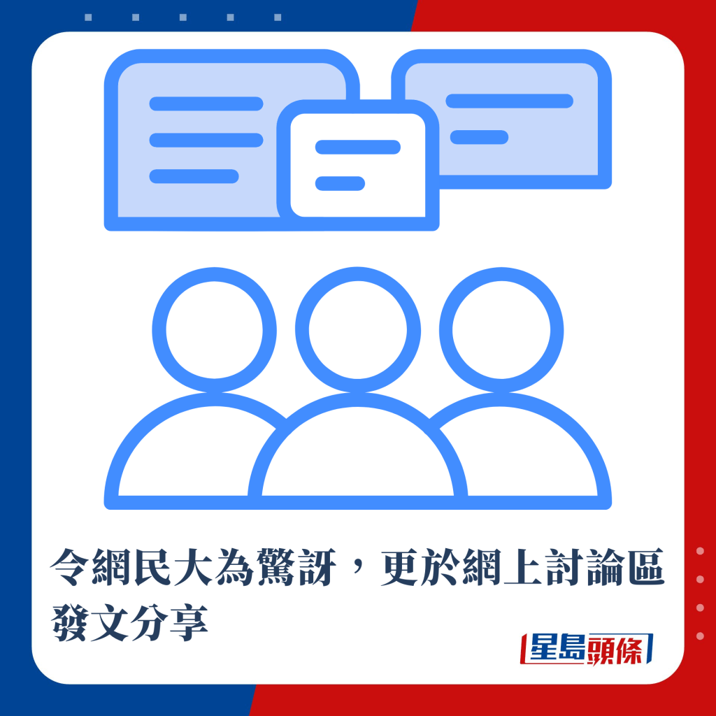 令網民大為驚訝，更於網上討論區發文分享