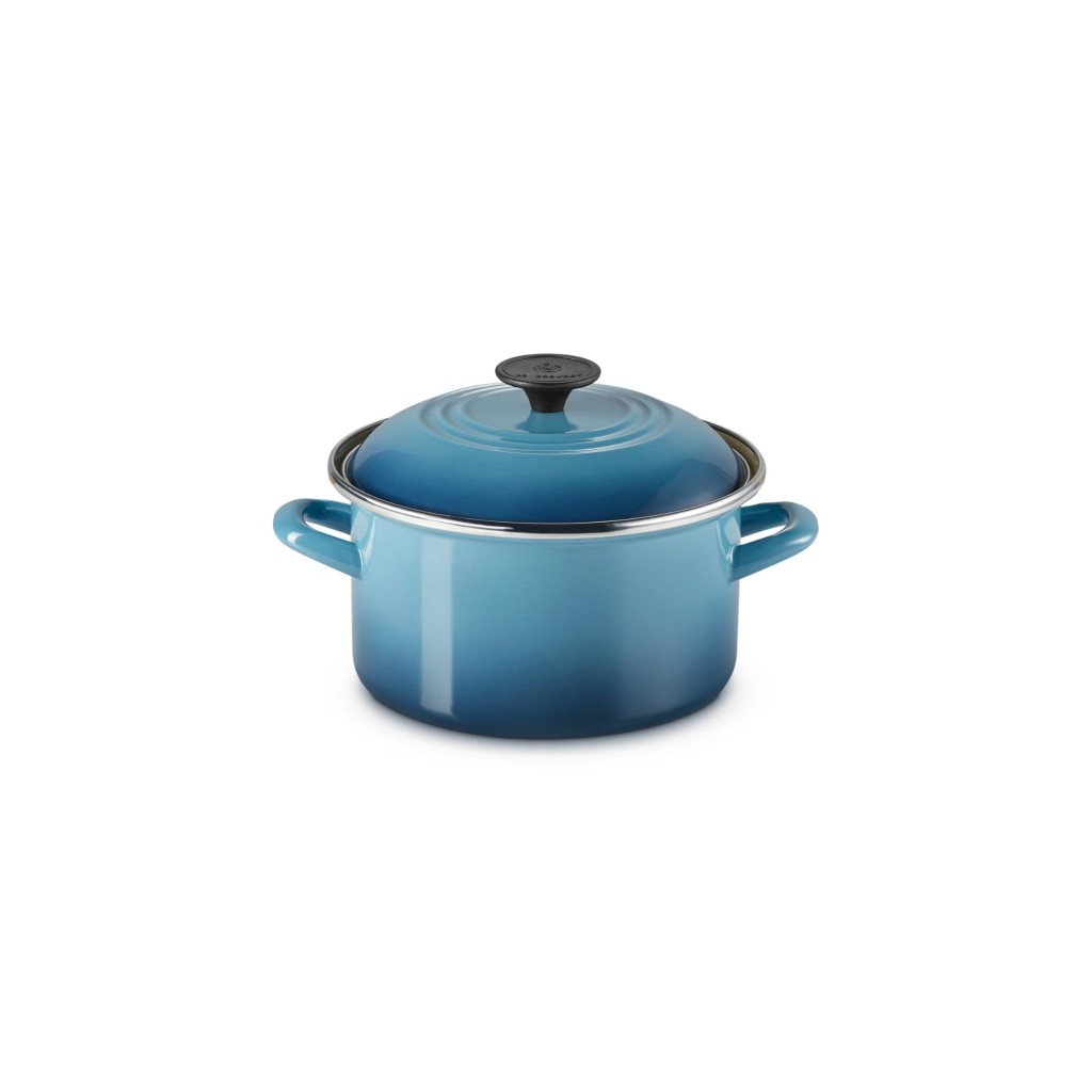 LE CREUSET 青 片手鍋 萬用窈窕鑄鐵鍋18 (夜謐藍-霓彩頭) 129 | Le Creuset 台灣