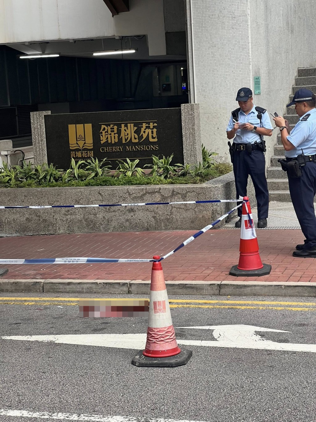 現場遺下大灘血迹。網上圖片 現場遺下大灘血迹。網上圖片