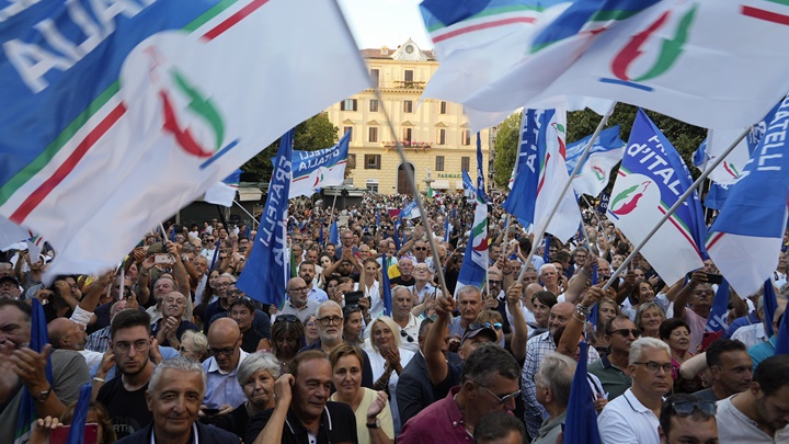 意大利兄弟党持反移民立场。AP资料图片
