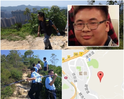 郭葦諾（右上）今早被發現後證實不治。右下地圖為發現屍體位置。