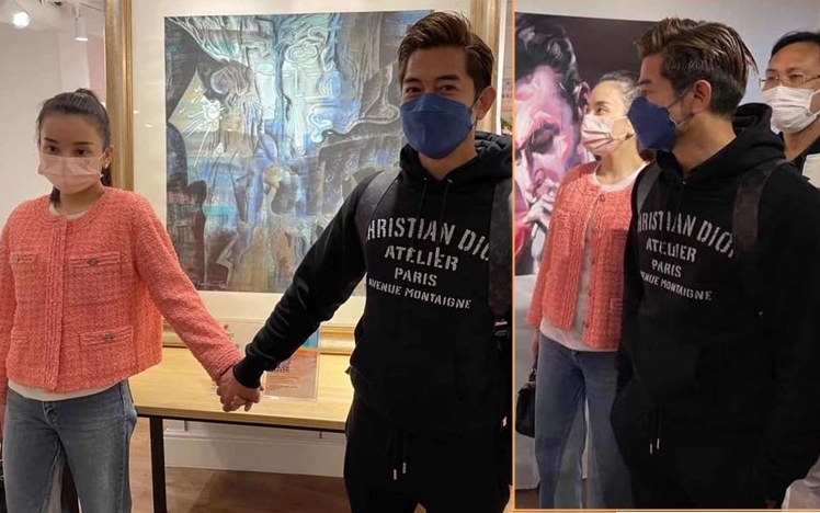 城城拖實老婆低調出巡睇畫展,兩公婆相當恩愛。