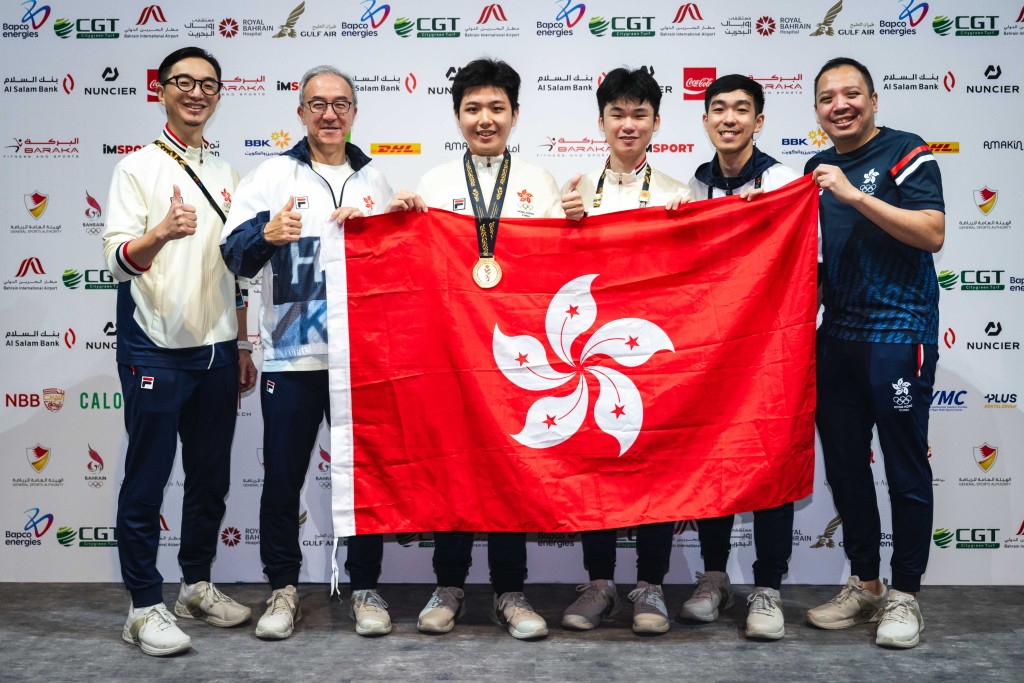 陳栢賢為港隊取得今屆亞青運第3金。港協暨奧委會圖片 陳栢賢為港隊取得今屆亞青運第3金。港協暨奧委會圖片